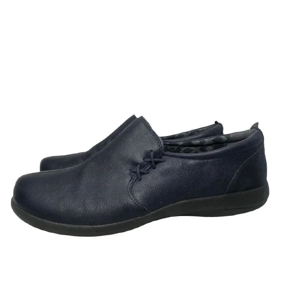 Abeo Eastbourne Pro System Navy Blue Leather Comfort Slip On Shoes Size 9.5